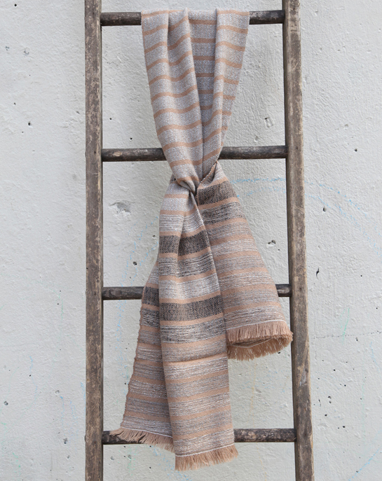 Llano Multi Stripe Scarf in Camel