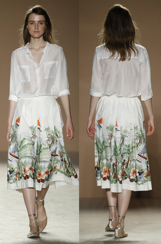 Lebor Gabala desfile falda estampada